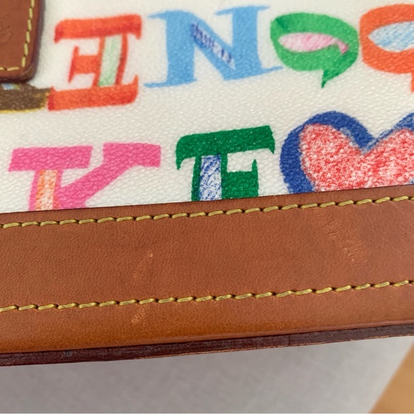 DOONEY & BOURKE Rainbow Lettering Pebble Grain Leather Hobo Bag - Picture 6 of 15